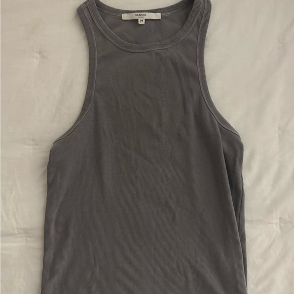 Tularosa Gray Ribbed Top - Picture 2 of 4